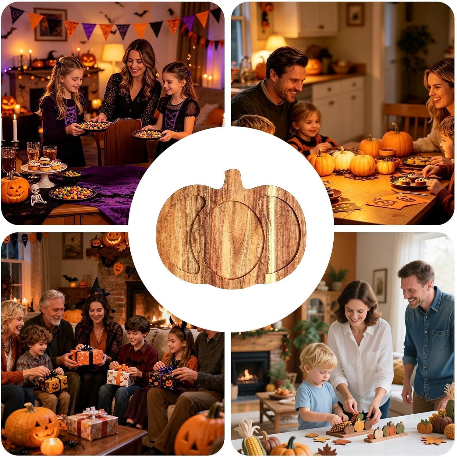 Halloween Serving Board - Holiday Kitchen Platter, Festive Snack Tray Décor