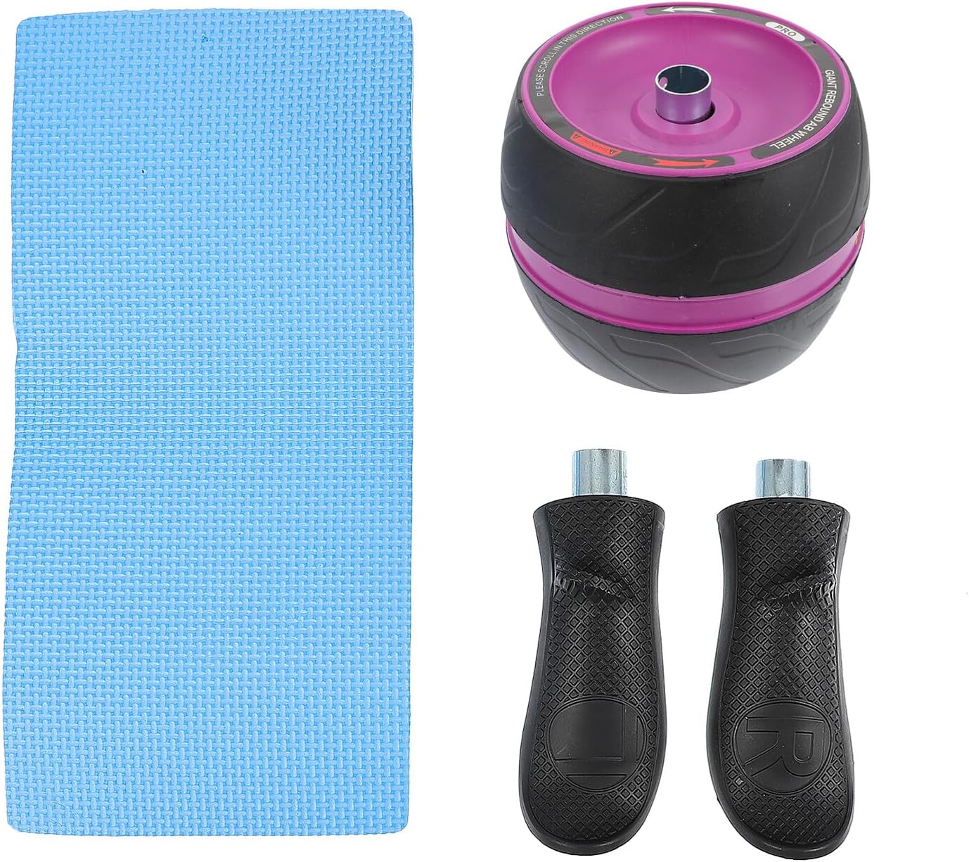 Automatic Rebound Abdominal Trainer Wheel with Non-slip Arc Handle and Extra Mat Fitness Roller for Core Workout Home Gym Equipment for Men and Women