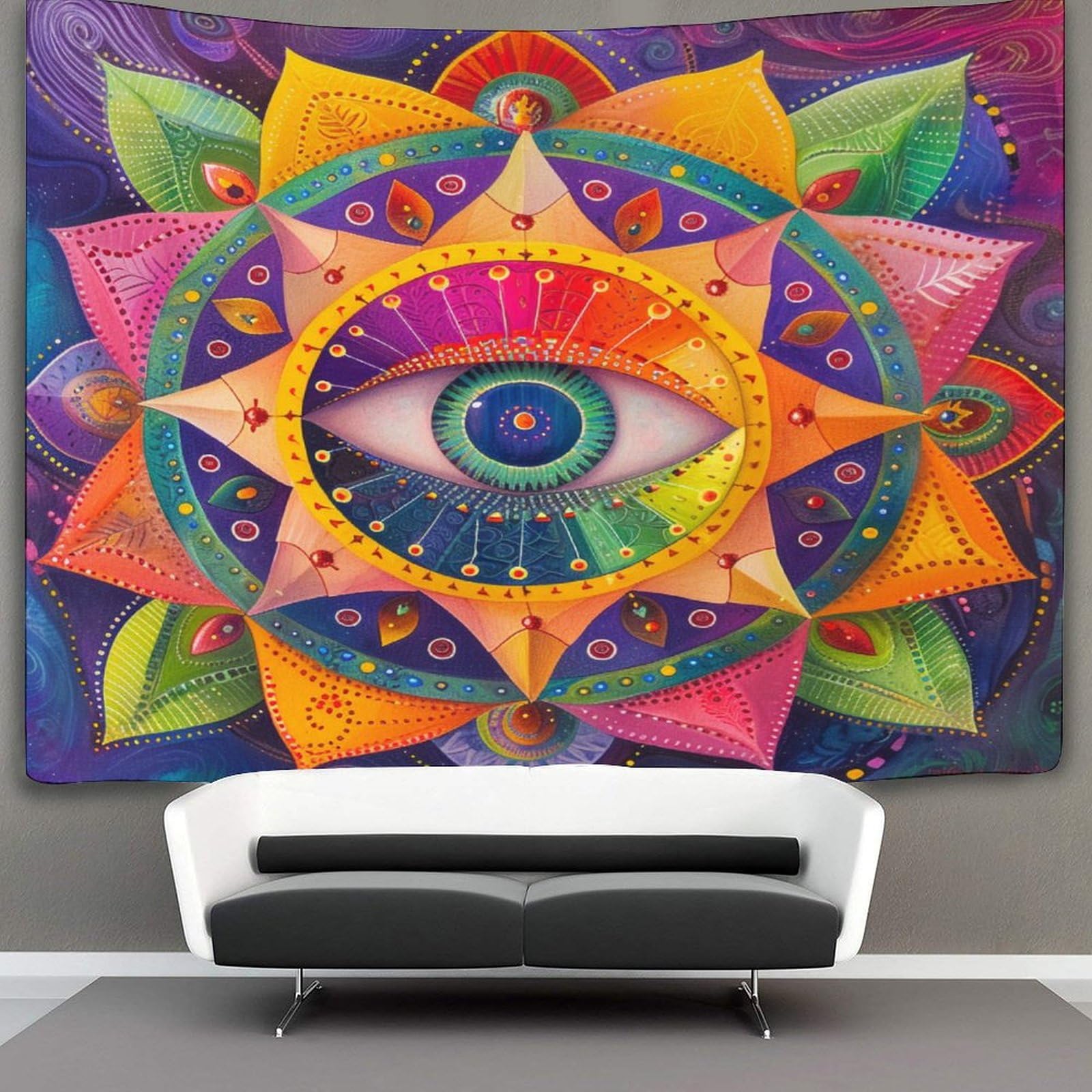 kaiyun Mandala Decor Tapestry,Datura Flowers Wall Art Tapestries Wall Hangings for Living Room Bedroom Dorm 150cmx200cm