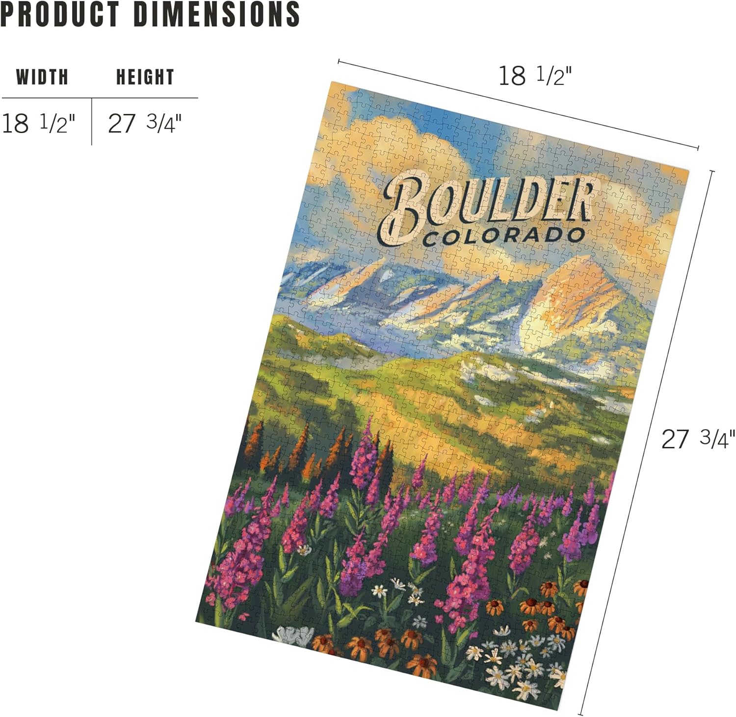 Lantern Press Boulder, Colorado, Flatirons, Oil Painting 1000 Piece Jigsaw Puzzle for Adults, Made in USA with Reference Poster