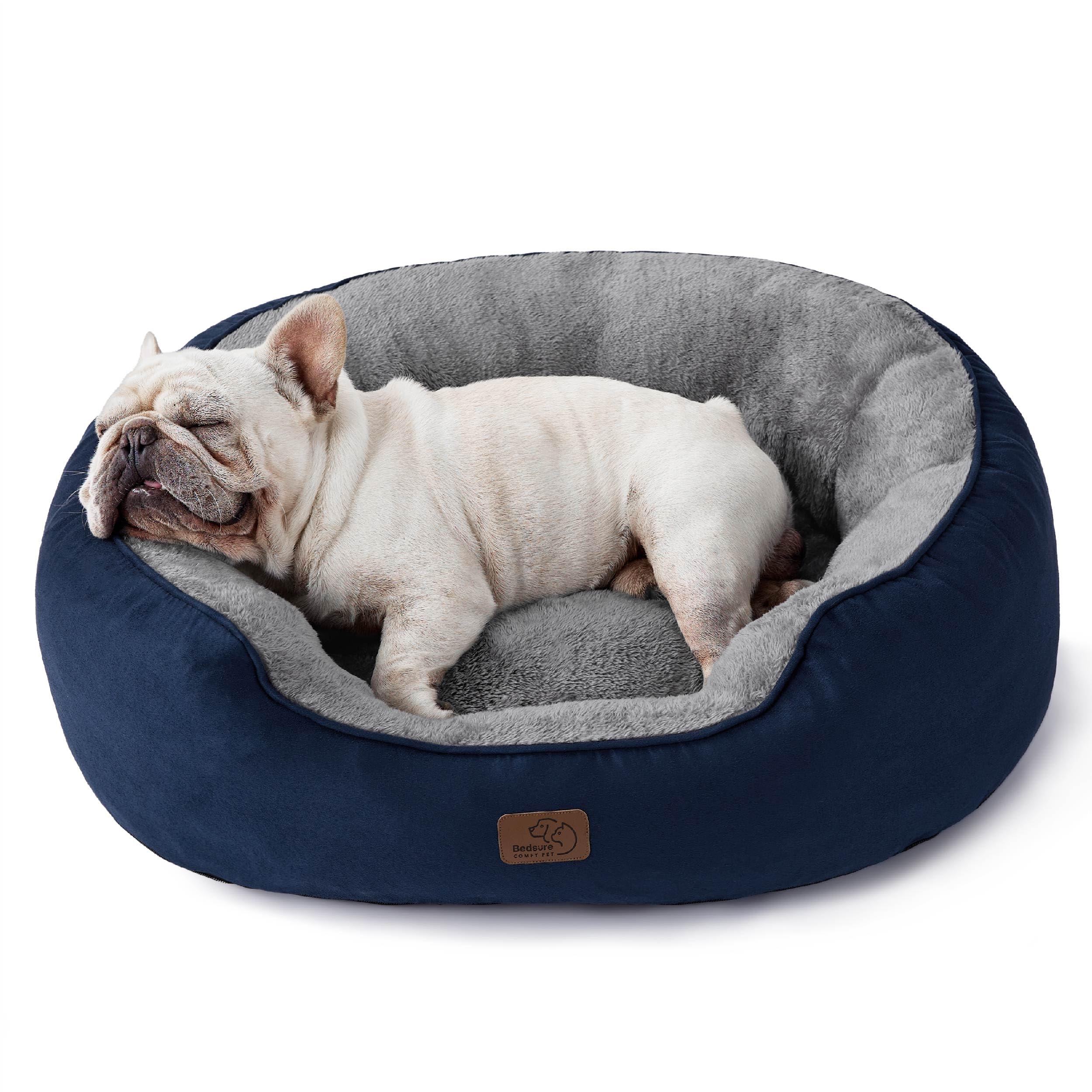 BEDSURE Katzenbett waschbar Katzen Bettchen - 76x61x20cm Katzen Bett mit Zweiseitig Innenkissen Katzenschlafplatz für oder kleine Hunde, Navyblau