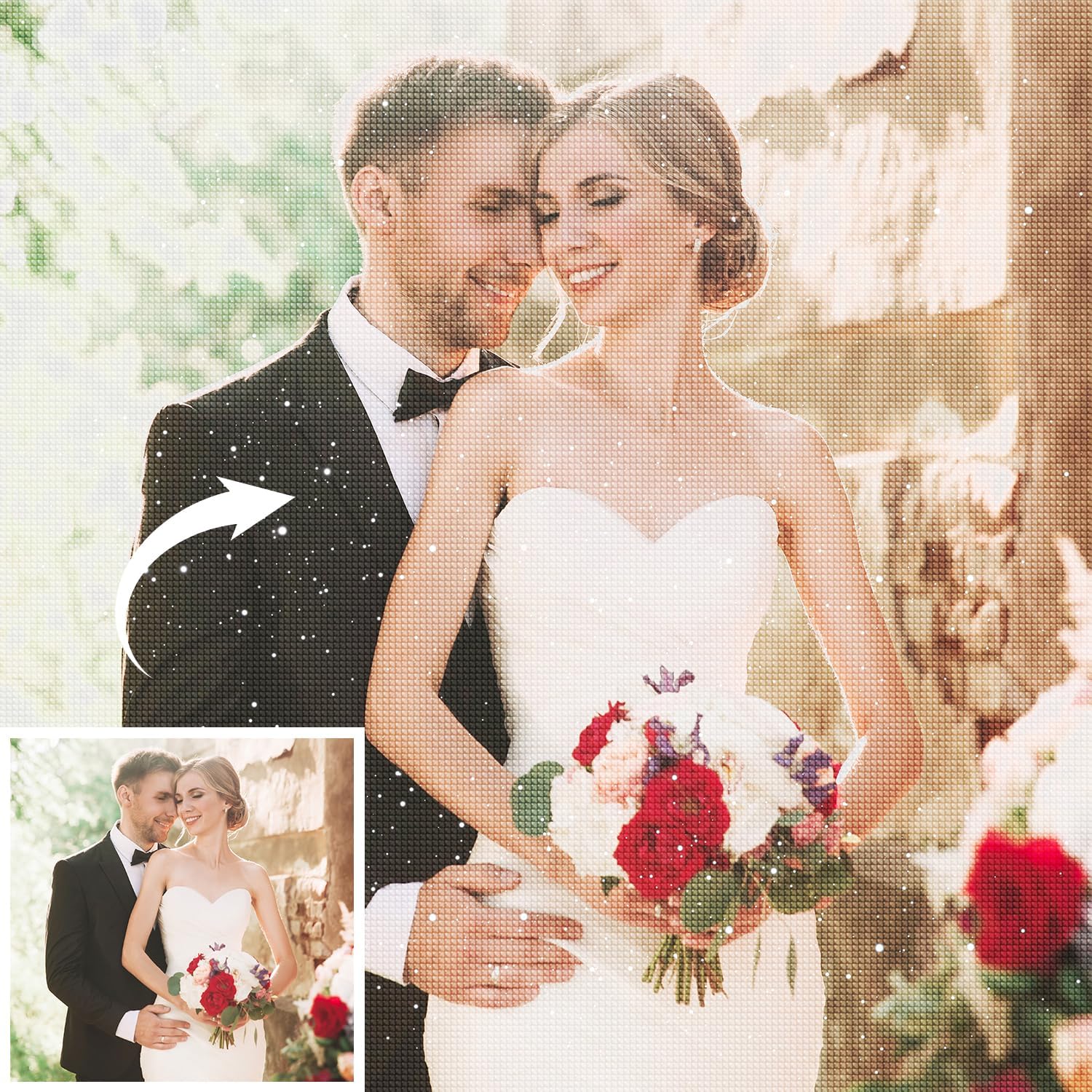 Rainsar Custom Diamond Art Painting, Personalized Diamond Art Kit from Your Photo, 5D DIY Customized Diamond-Paintings for Adults, Home Decor Gifts, 19.7x23.6inch/50x60cm