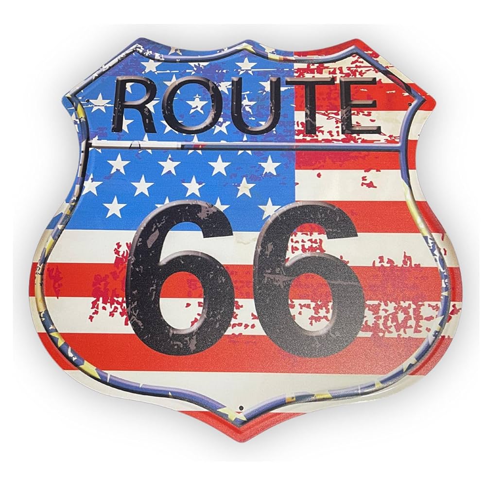 Amazon | 30×30cm ブリキ 看板 プレート ROUTE ルート 66 USA