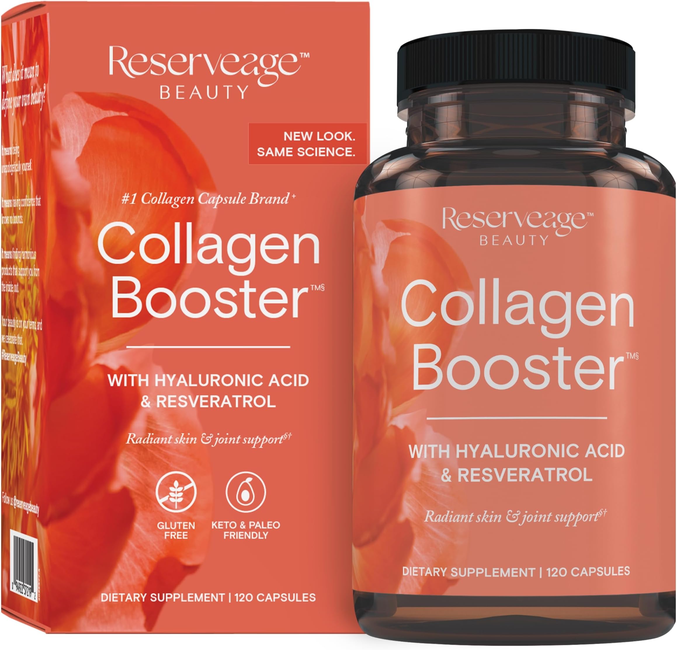 Reserveage Beauty Collagen Booster - Supplement for Skincare & Joint Health - Supports Healthy Collagen Production for Women - 120 Capsules (30 Servings)