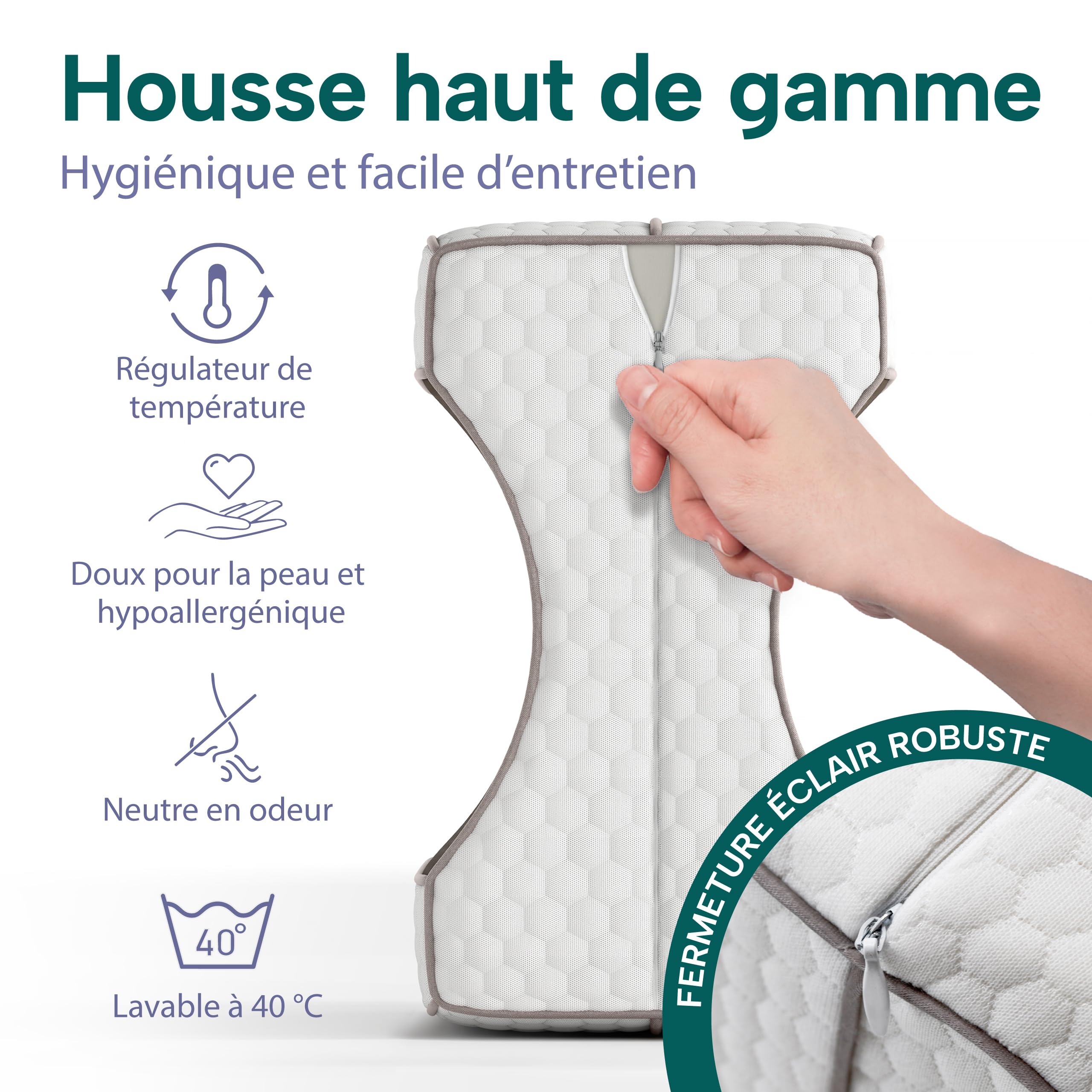 Coussin de genou pour dormeurs sur le côté – Coussin orthopédique pour les jambes pour soulager la hanche, le dos et le genou | Coussin ergonomique en mousse à mémoire de forme avec