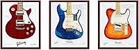 Vista 10 de Poster Master Póster de guitarra eléctrica de 3 piezas, impresión de guitarra, arte musical, arte de instrumentos, regalo para él, ella y músico