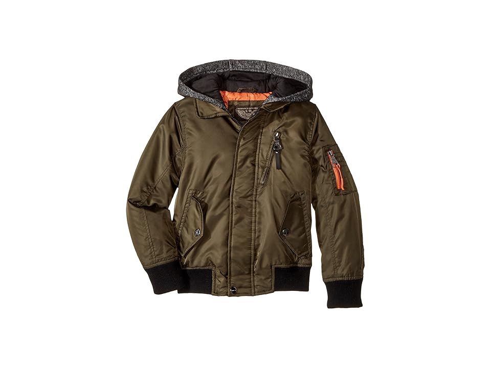 

Urban Republic Kids Hooded Flight Jacket (Little Kids/Big Kids) (Olive) Boy's Coat