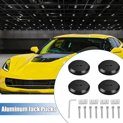 Miniatura 2 de X AUTOHAUX 4 almohadillas de aluminio Jack Pucks para Chevrolet Corvette C5 C6 C7 C8 Z06 ZR1 1997-2021 Jack Lift Pad Jack Lift Pad Adaptador de