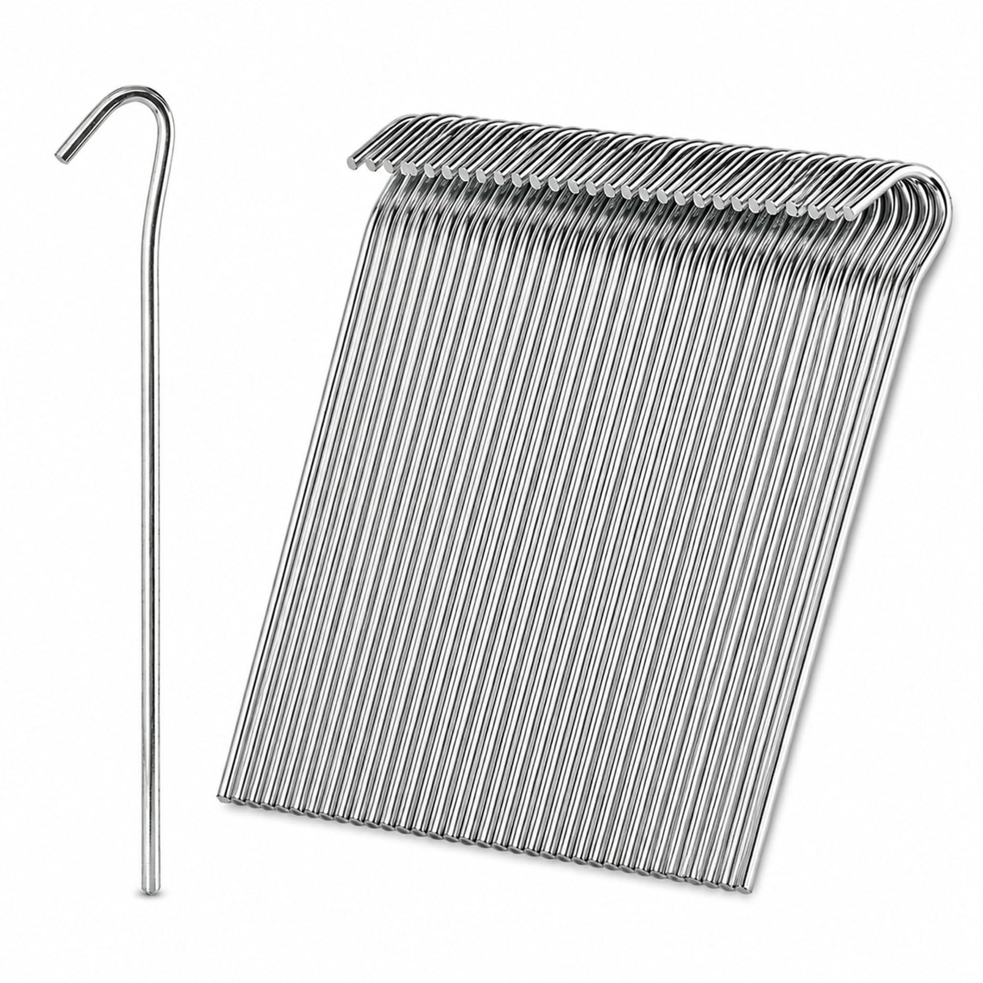 KEPLIN Steel Alloy Tent Pegs (50 Pack - 9 inch), Galvanised Ground Pegs, Rust Free & Durable Tent Support Metal Heavy Duty, Ideal Support for Camping, Beach, Garden Netting, Football Goal & Gazebo