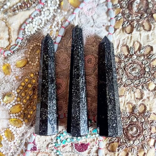 Miniatura 2 de 6-8" Black Tourmaline Protection Stone Crystal Obelisk