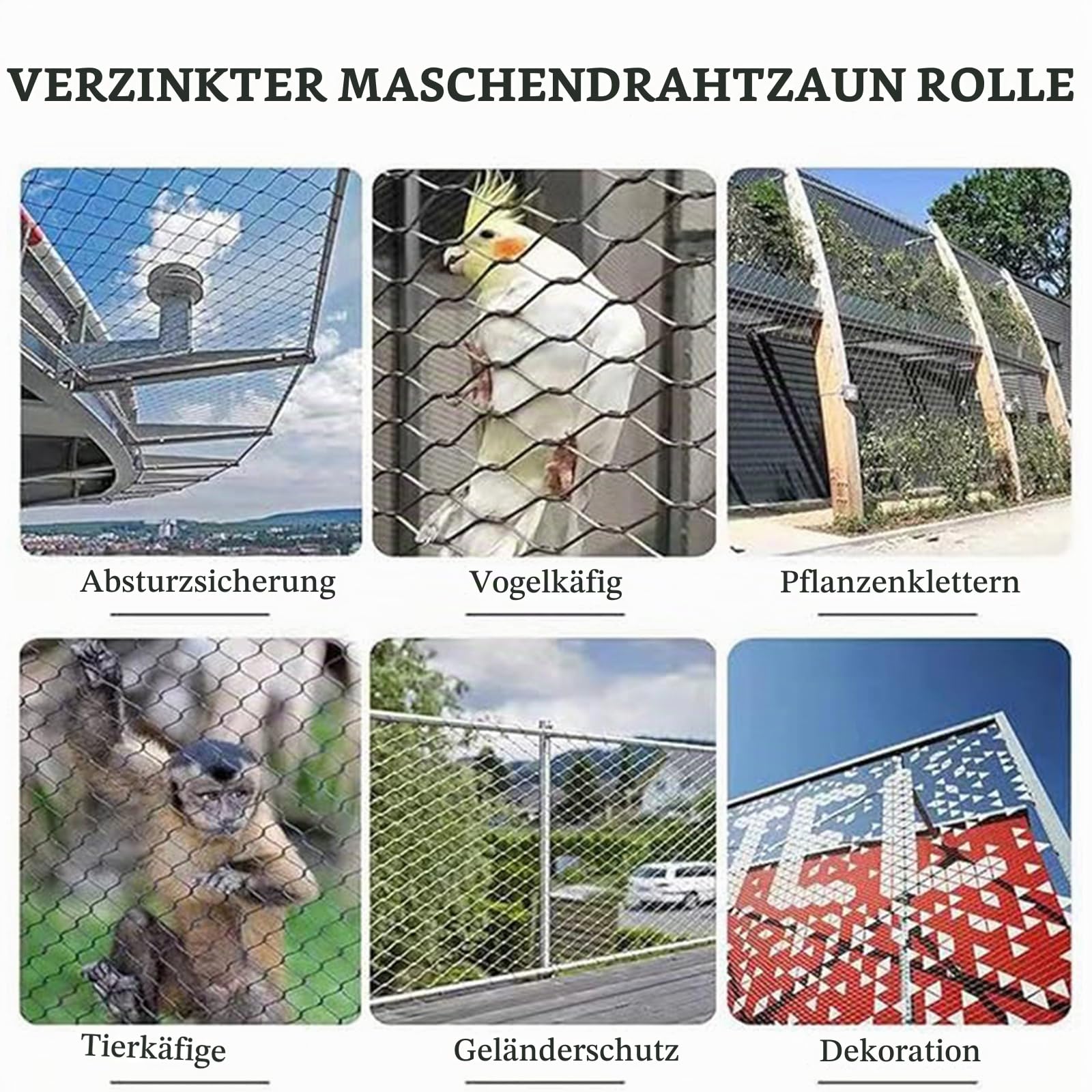 HIYOUGO Maschendraht Drahtgitter Verzinkt Volierendraht Hasendraht Kaninchendraht Metall Drahtg Forstzaun Gitterzaun Drahtzaun Drahtgitter Drahtzaun Gartenzaun Wühlmausgitter