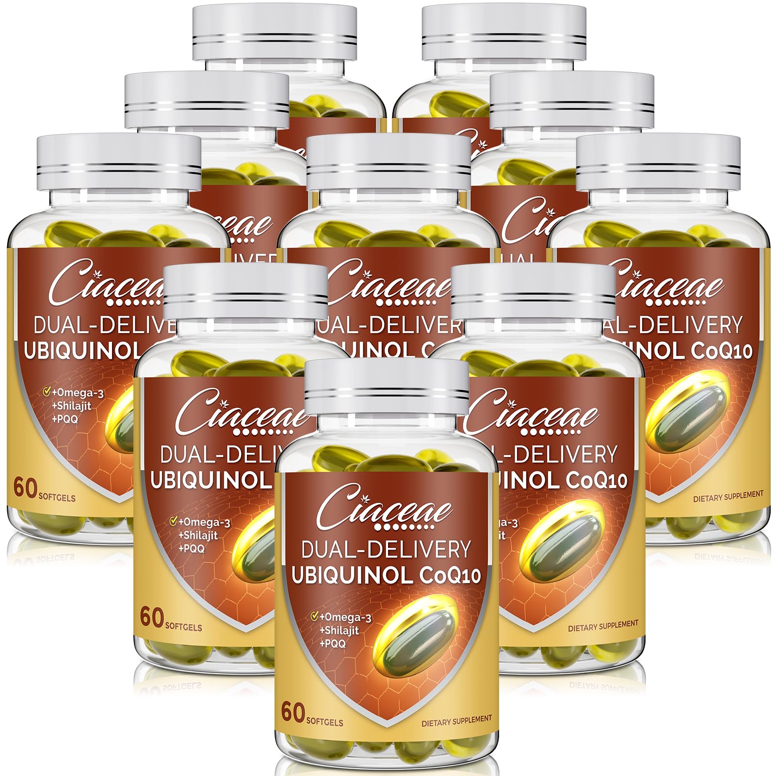 Ubiquinol CoQ10 600 MG Softgels with Omega-3 & Shilajit & PQQ, Advanced Dual-Delivery Coenzyme-Q10, Active CoQ10 Ubiquinol Supplement for Fertility,