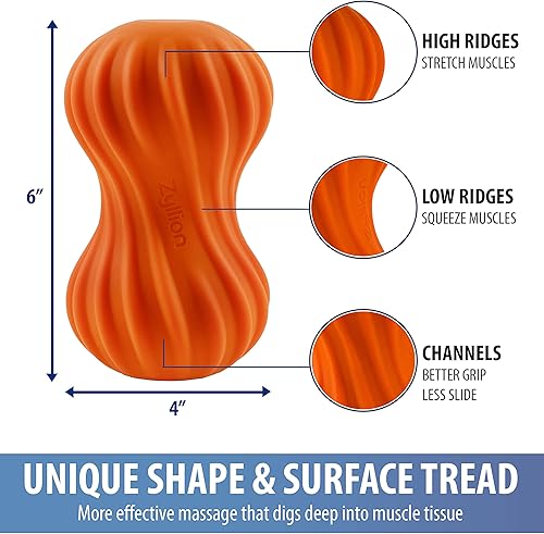 Miniatura 3 de Zyllion Rodillo de bola de masaje de maní  Masajeador muscular de doble lacrosse vibrante con 4 velocidades para aliviar el dolor, liberación