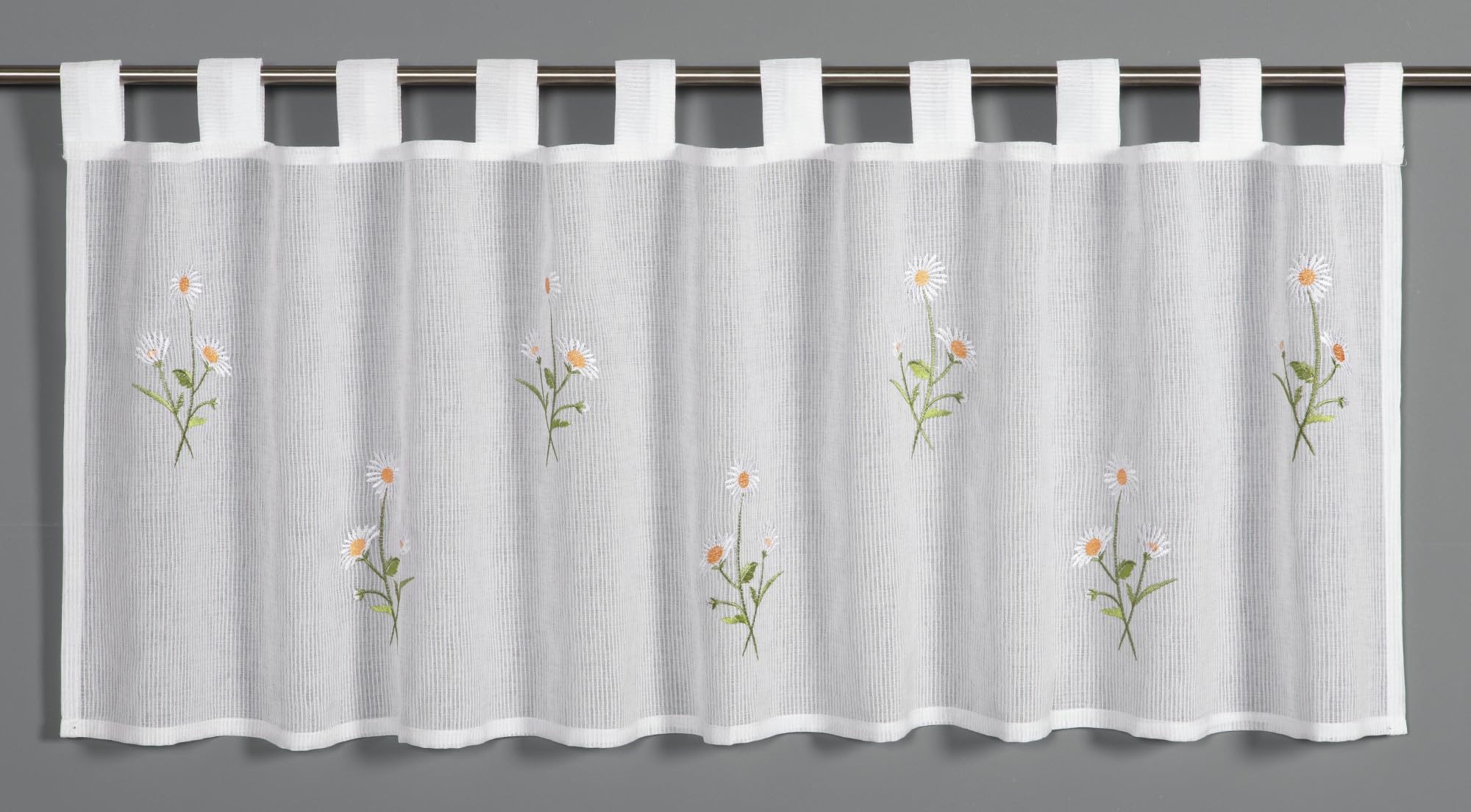 Gardinia White Daisy Bistro Curtain 148 x 48 cm