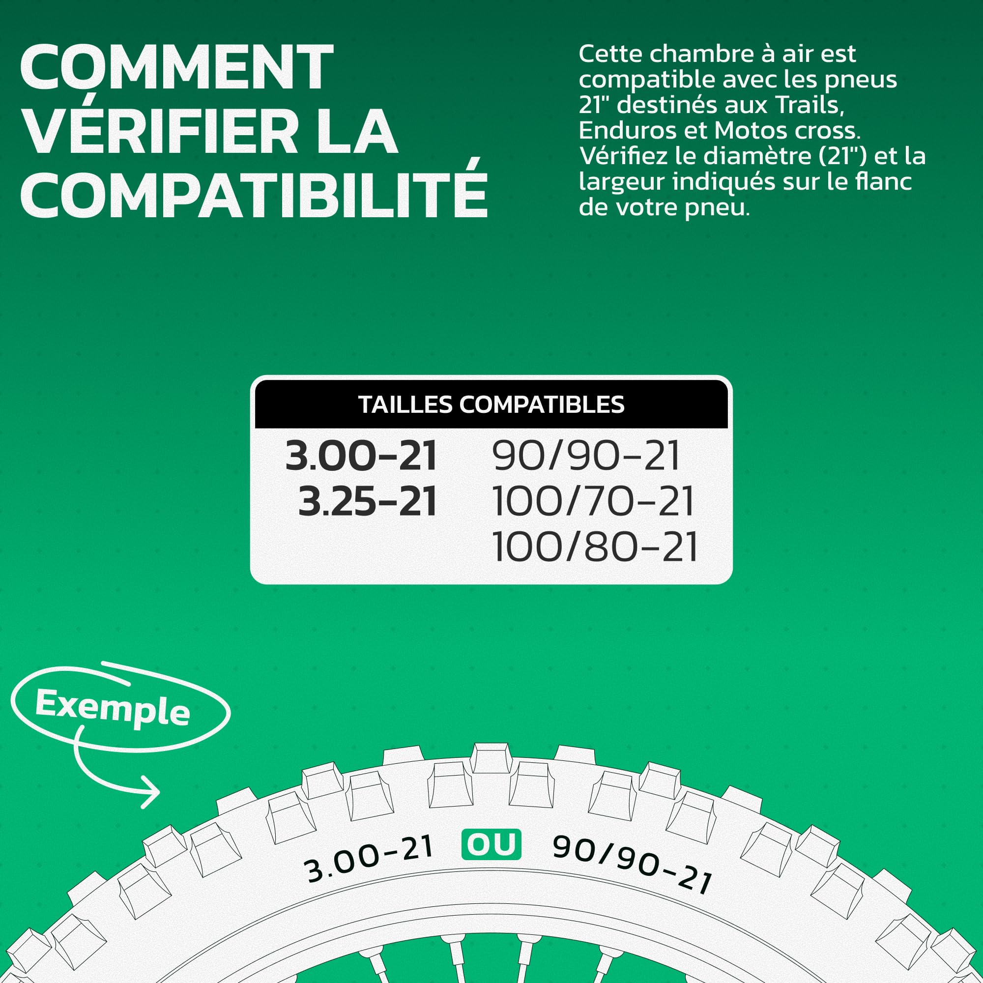 MoovMoov Chambre à Air Moto 21 Pouces pour Pneus 90/90-21, 100/70-21, 100/80-21 et 3.00-21 - Roue Avant - Trail, Adventure, Enduro, Motocross, Dual Sport - Version Standard/Pro Renforcée
