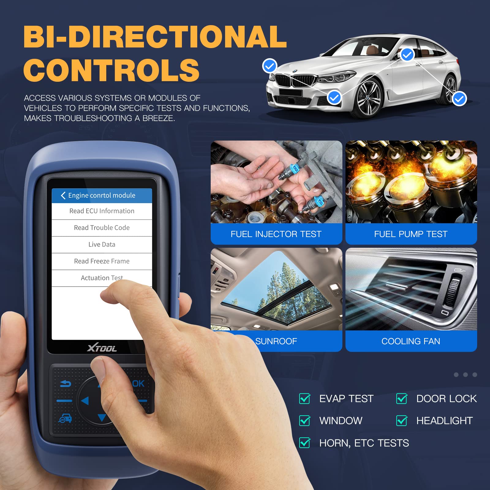 XTOOL A30 Pro BiDirectional Scan Tool (2022 Version), Wireless BT OBD2