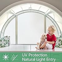 Vista 4 de Película de privacidad para ventana, vidrio esmerilado, bloqueo de calor y rayos UV, adherencia estática, película para glaseado de ventana