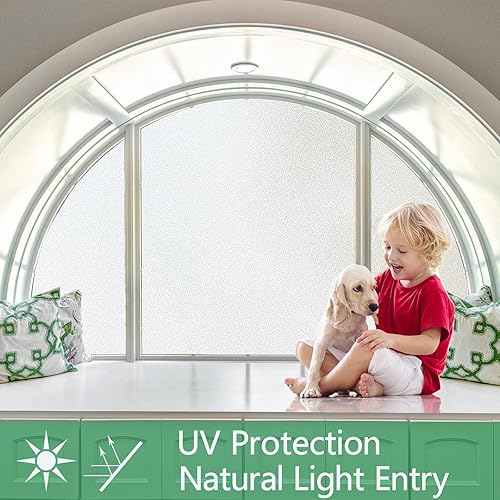 Miniatura 4 de Película de privacidad para ventana, vidrio esmerilado, bloqueo de calor y rayos UV, adherencia estática, película para glaseado de ventana, para