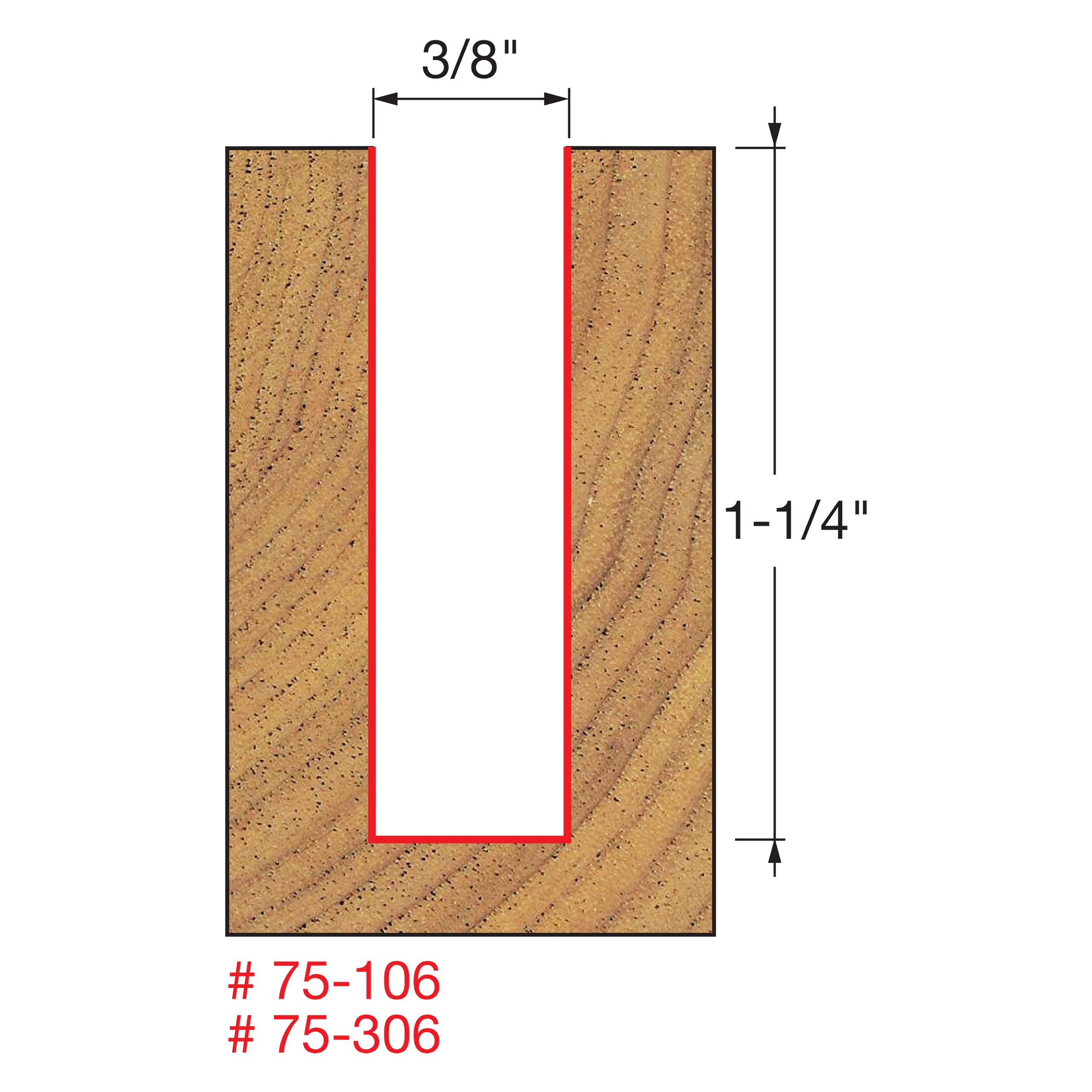 Freud 75-106: 3/8" (Dia.) Up Spiral Bit, Multi - Image 2