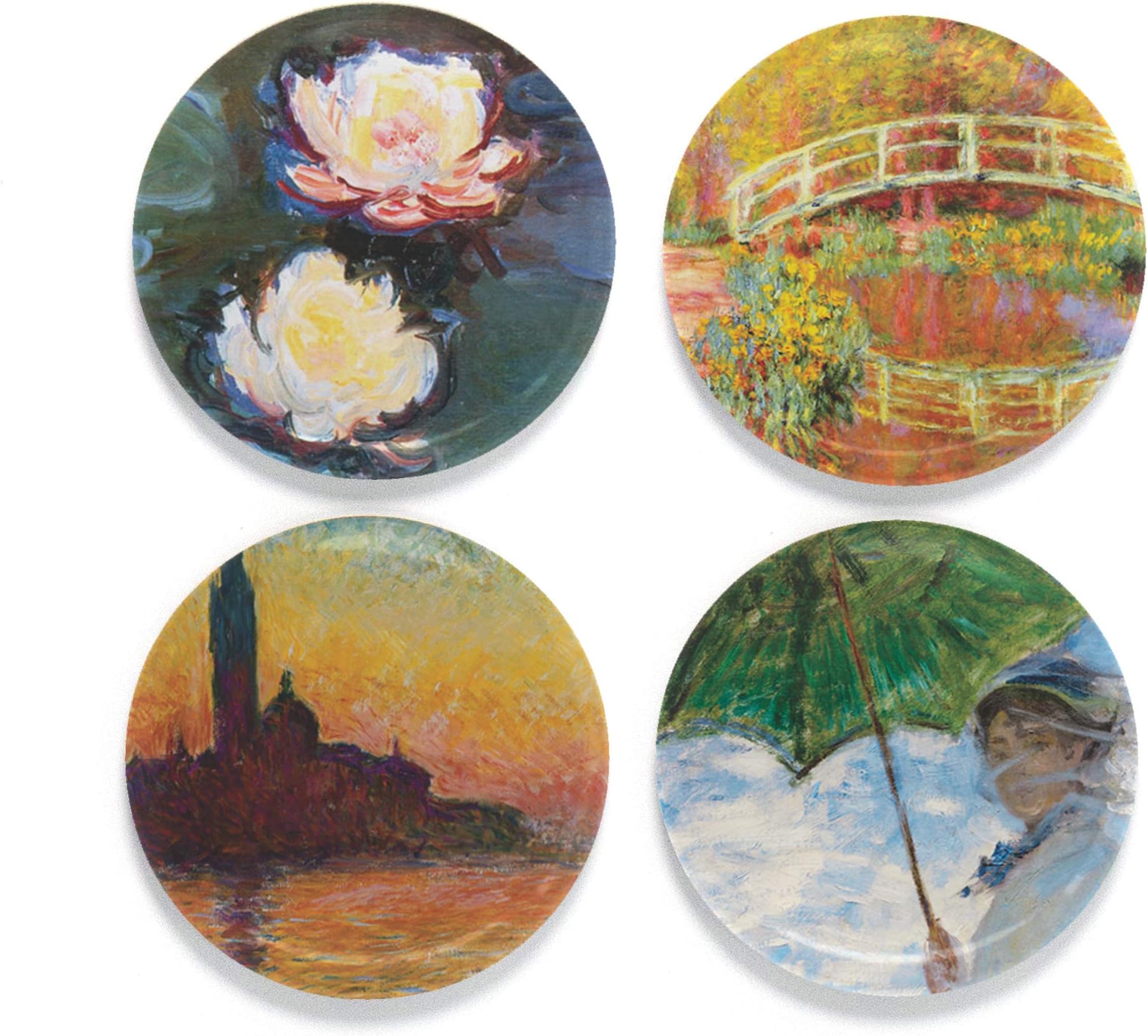 Buttonsmith Best of Monet Magnet Set - Set of 4 1.25" Magnets - Made in the USA 1.25" Set of 4 Magnets PRESet-Mag-Monet1