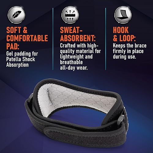 Miniatura 4 de Rodillera para rótula, paquete de 2 unidades, soporte de rodilla y alivio del dolor, correr, senderismo, baloncesto, puentes de rodilla, tendinitis,