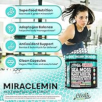 Vista 5 de Clean Nutra Organic Sea Moss Capsules with Ashwagandha, Black Seed Oil, Burdock Root, Bladderwrack, Moringa, Chlorella, Spirulina, Turmeric