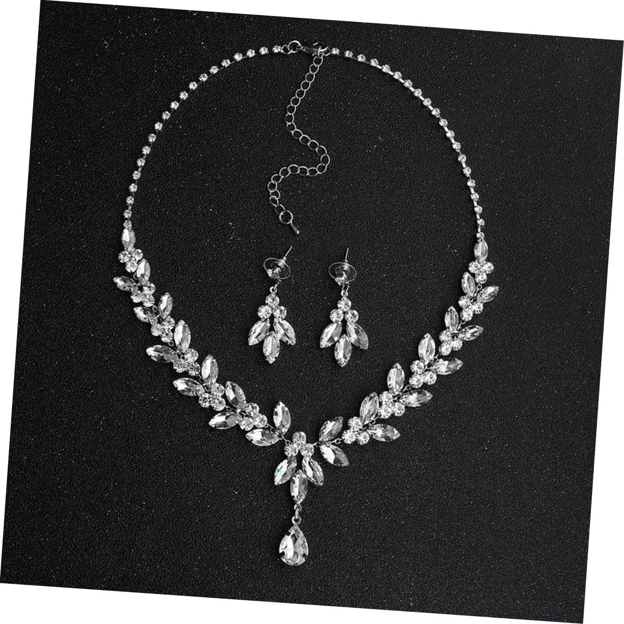 Healeved Collar y Pendientes de Joyería para Novias Conjunto de Accesorios para Novia