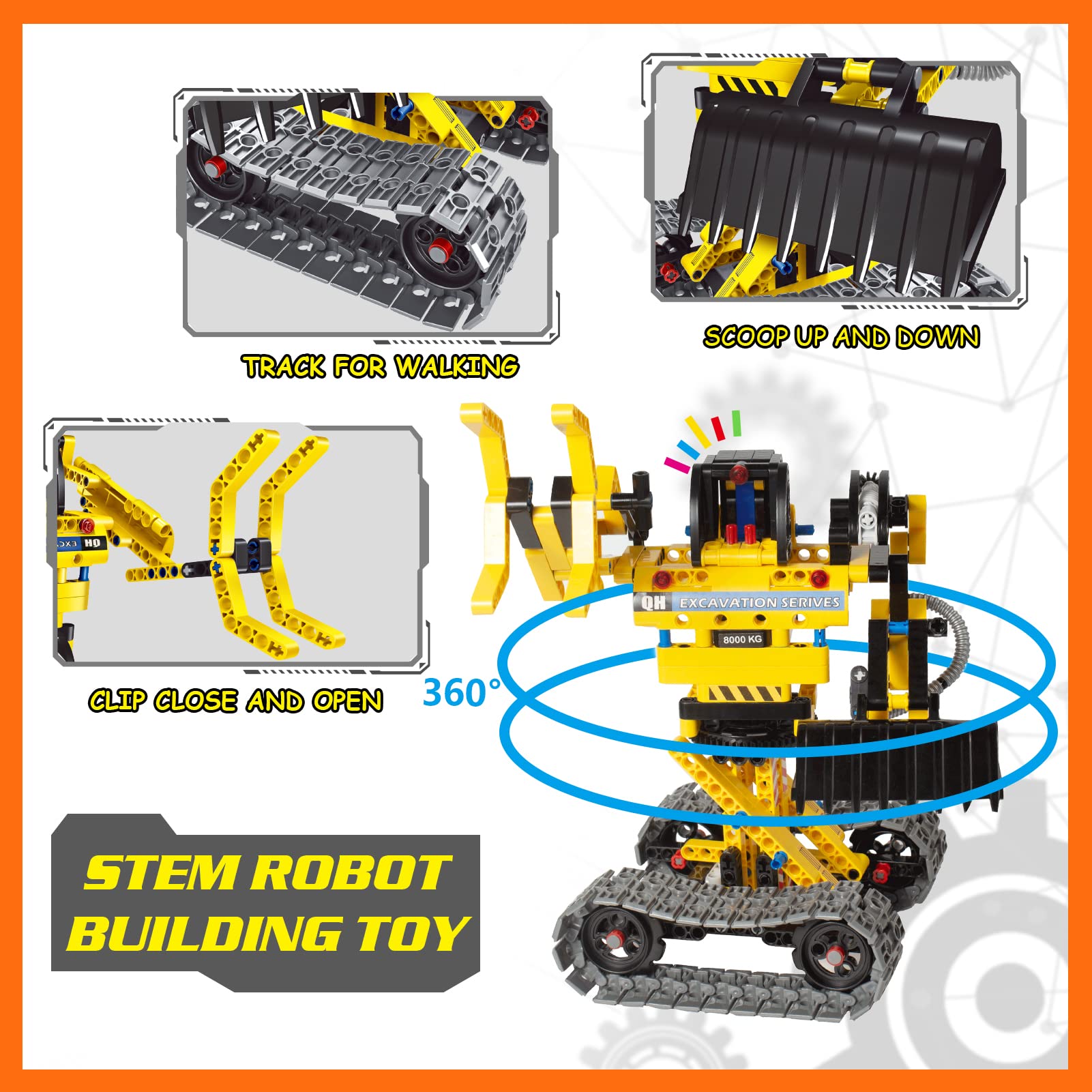 Gili Excavator Building Sets for 7, 8, 9, 10 Year Old Boys & Girls