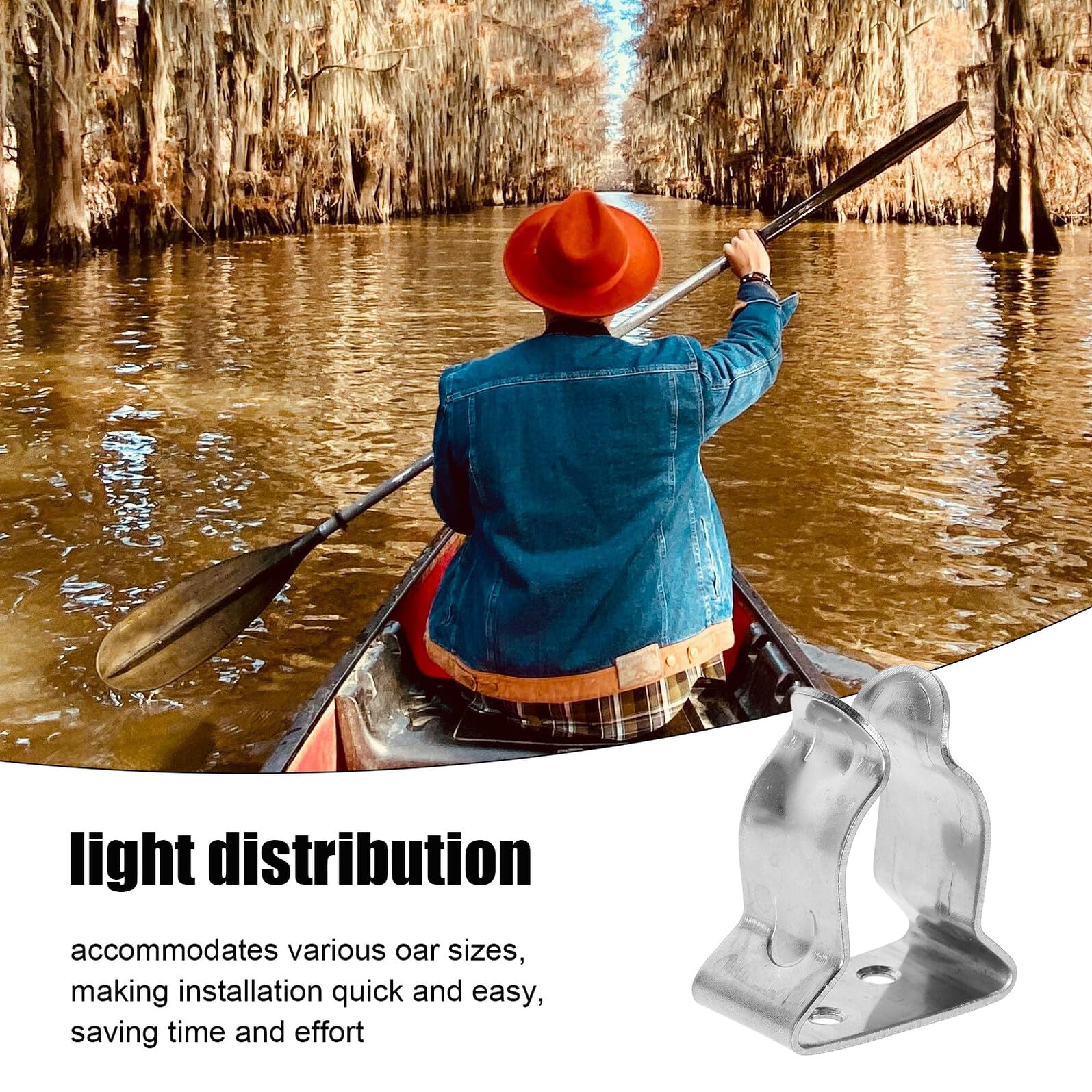 Alasum Pinces à Ressort Argentées en Acier Inoxydable Lot de 4 Support Résistant aux Dommages pour Paddle et Aviron pour Yacht et Voyage en Mer