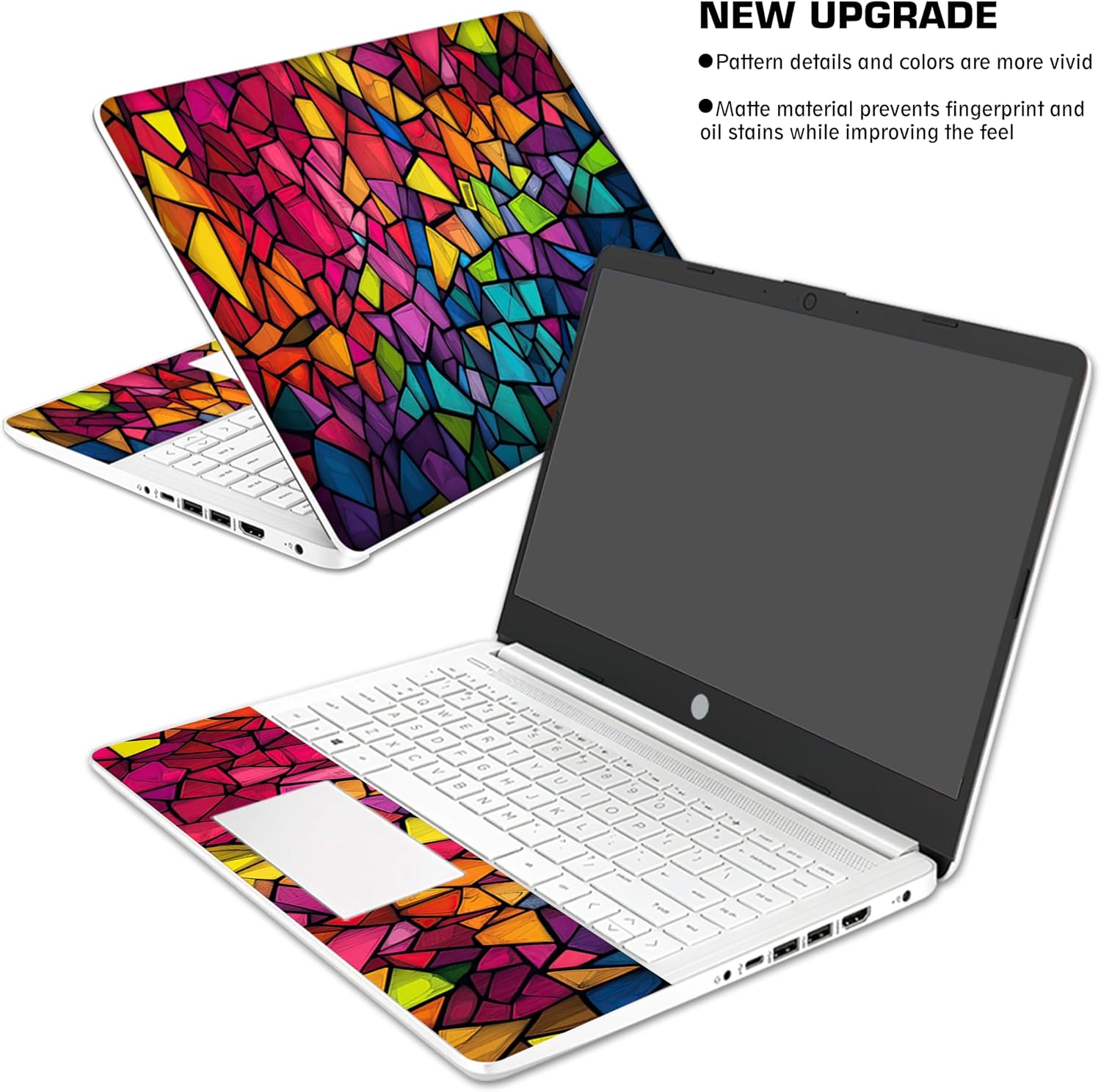Laptop Skin Decal HP 14" - Mozaic, Laptop Cover Sticker, No Cutting Required, No Bubble, Waterproof, Scratch Resistant - Including Wide Screen and Wrist Pad