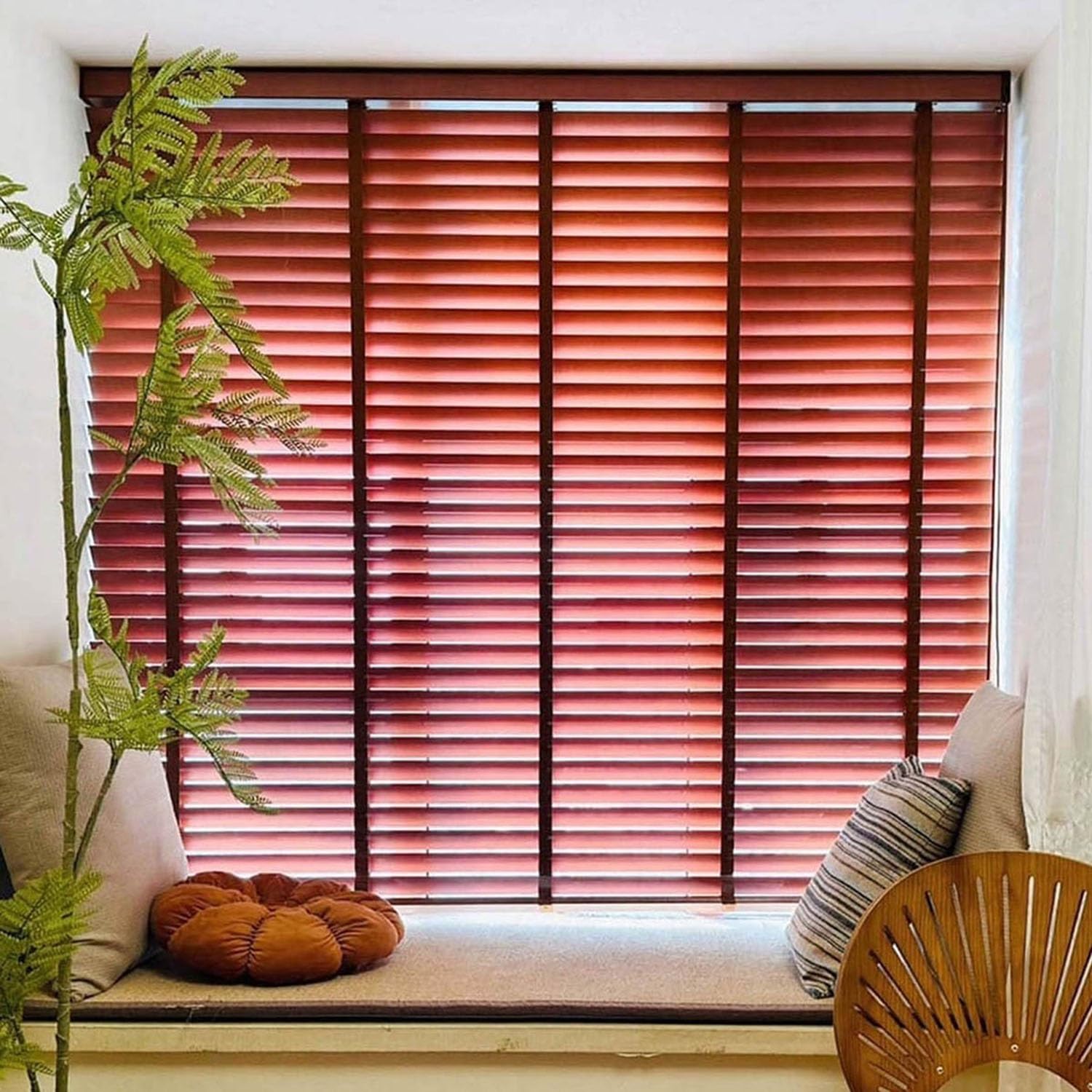 Amazon｜ブラインド 木製 ウッドブラインド 羽幅50mm 窓用の木製