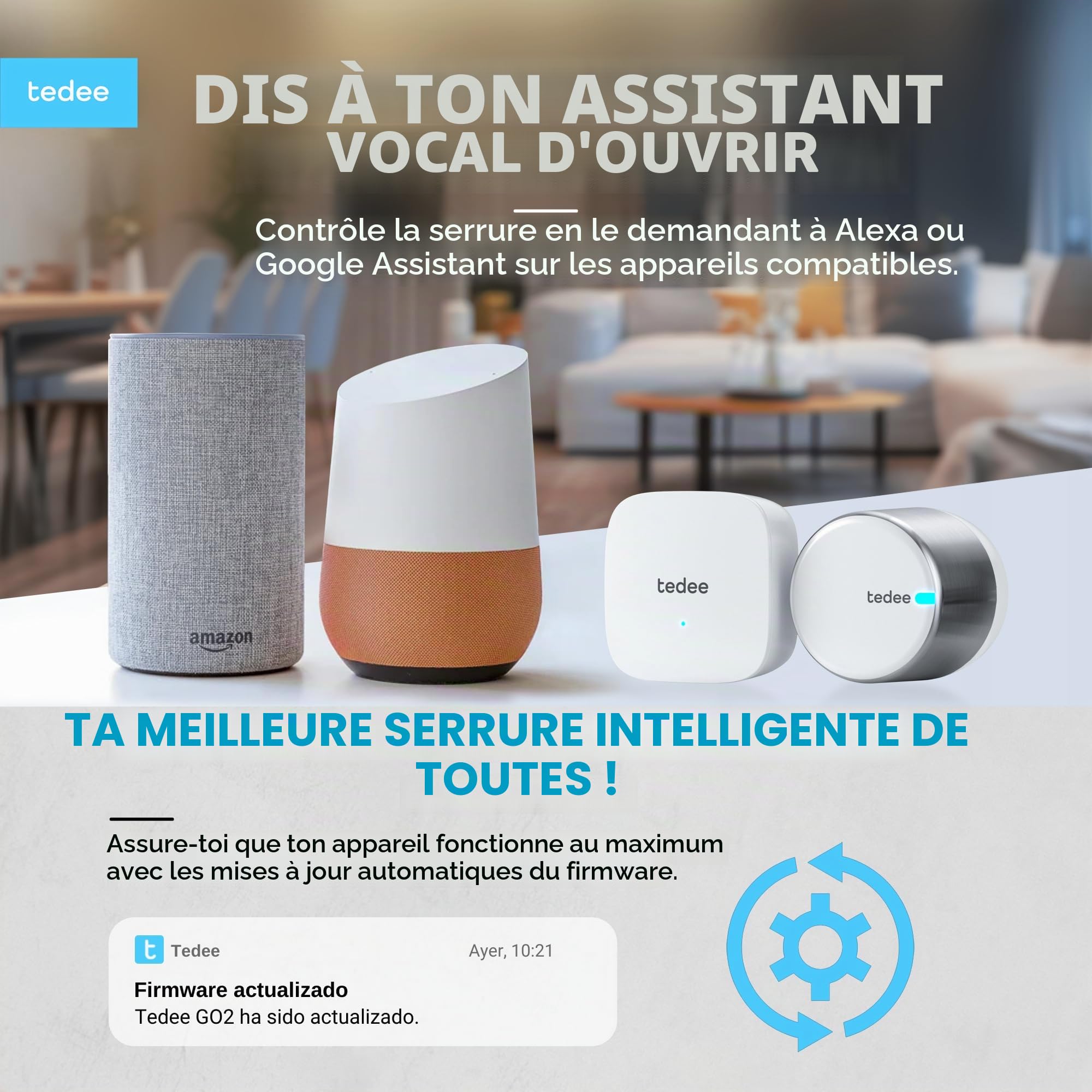 tedee GO2 Alu Serrure connectée avec WiFi et clavier biométrique à empreintes digitales pour un accès à distance, Alexa Google Smart Home Smart Lock avec App et Bluetooth