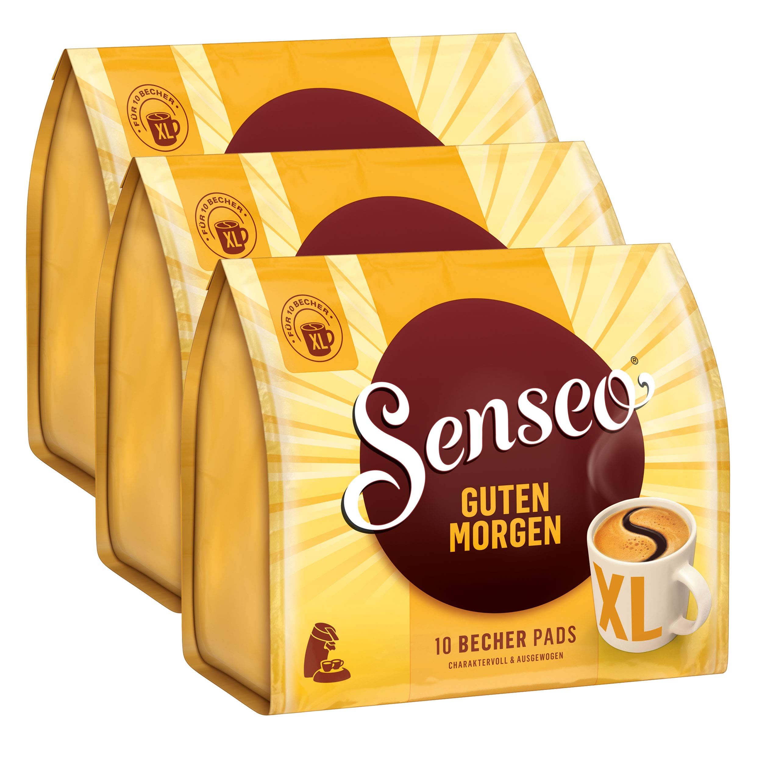 Senseo Guten Morgen XL, Strong & Intensive, Coffee Pods, Pack of 3, á 125 g