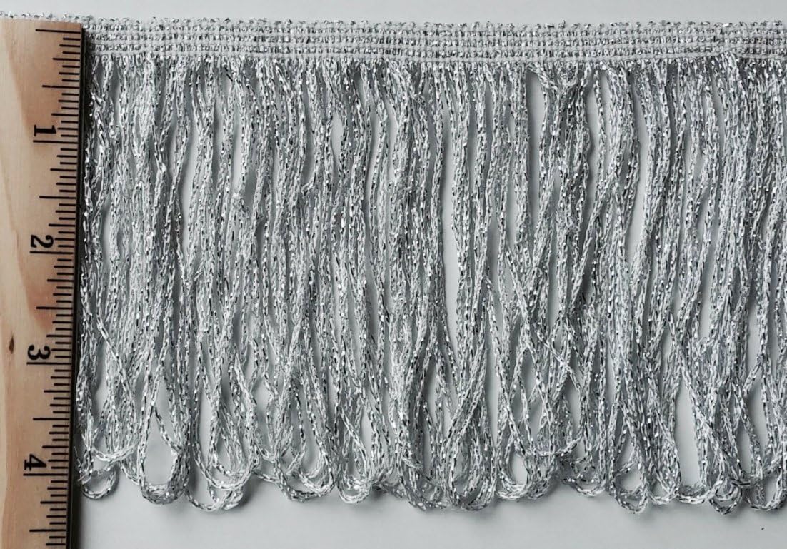 4" Stretch Metallic Chainette Fringe (Gold)