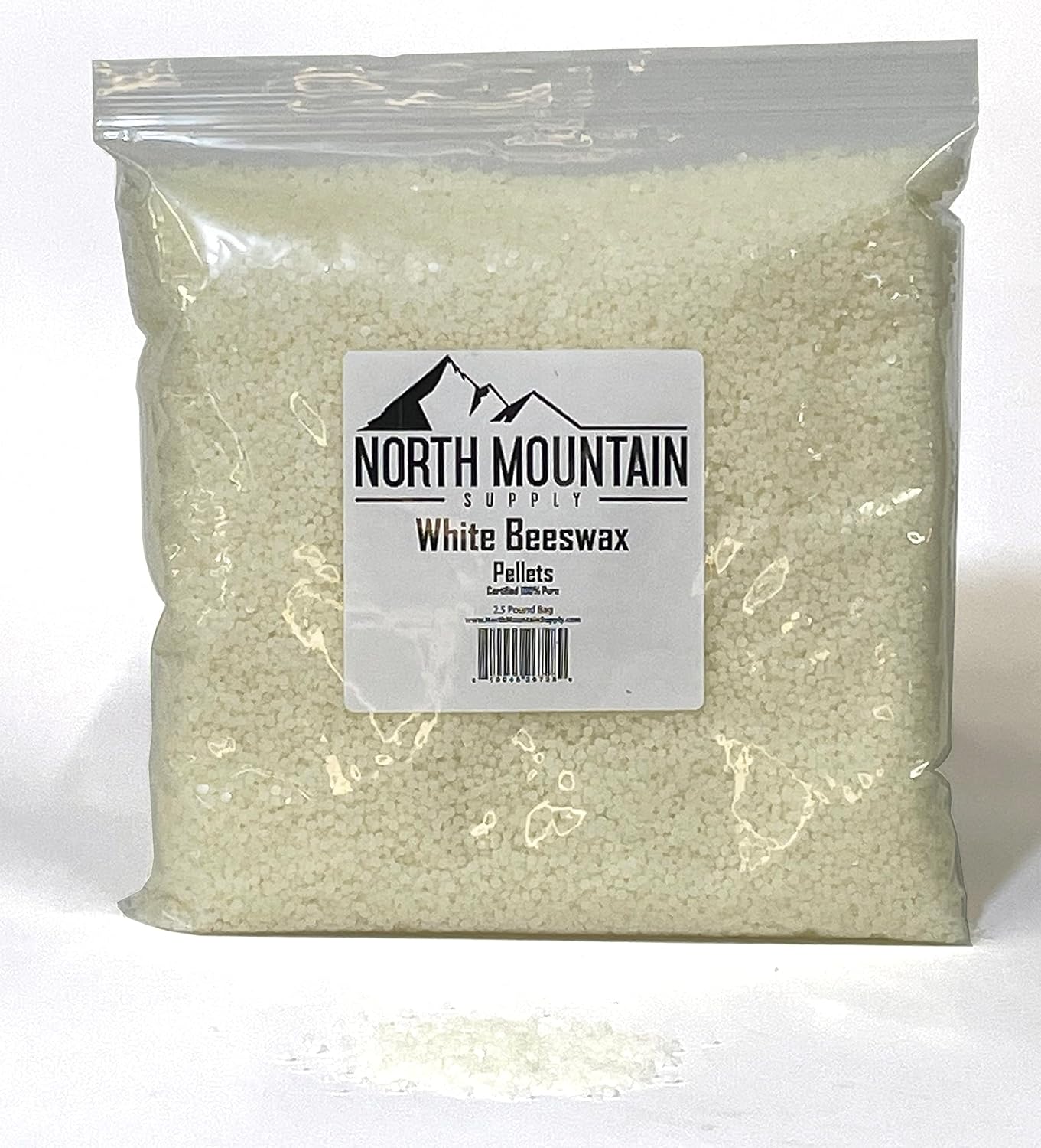 North Mountain Supply 100% Pure White Beeswax Pellets - Great for Personal Care Products and Candle Making -2.5lb Bag