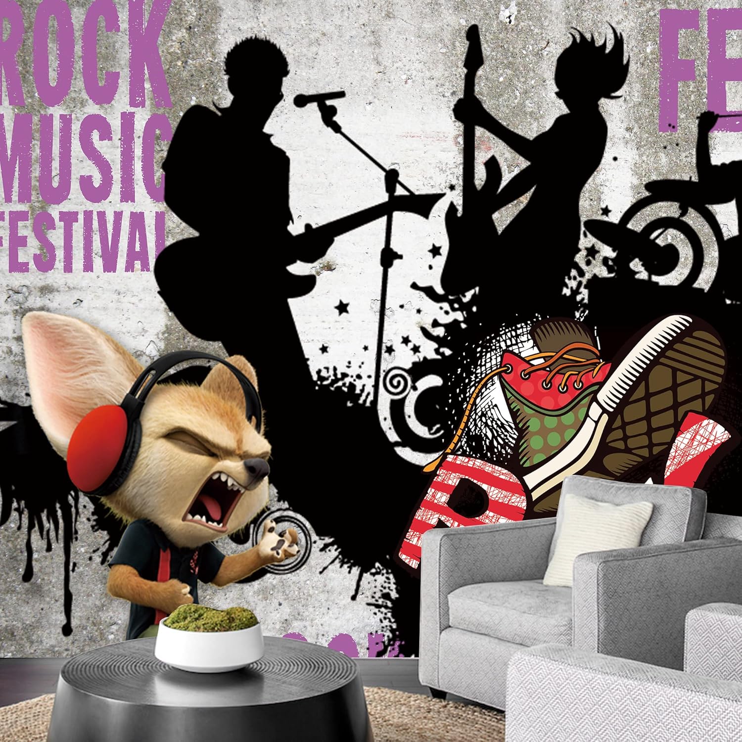 IDEA4WALL Wall Murals for Bedroom Banksy Street Art Collection Removable Wallpaper Peel and Stick Wall Stickers - 66x96 inches