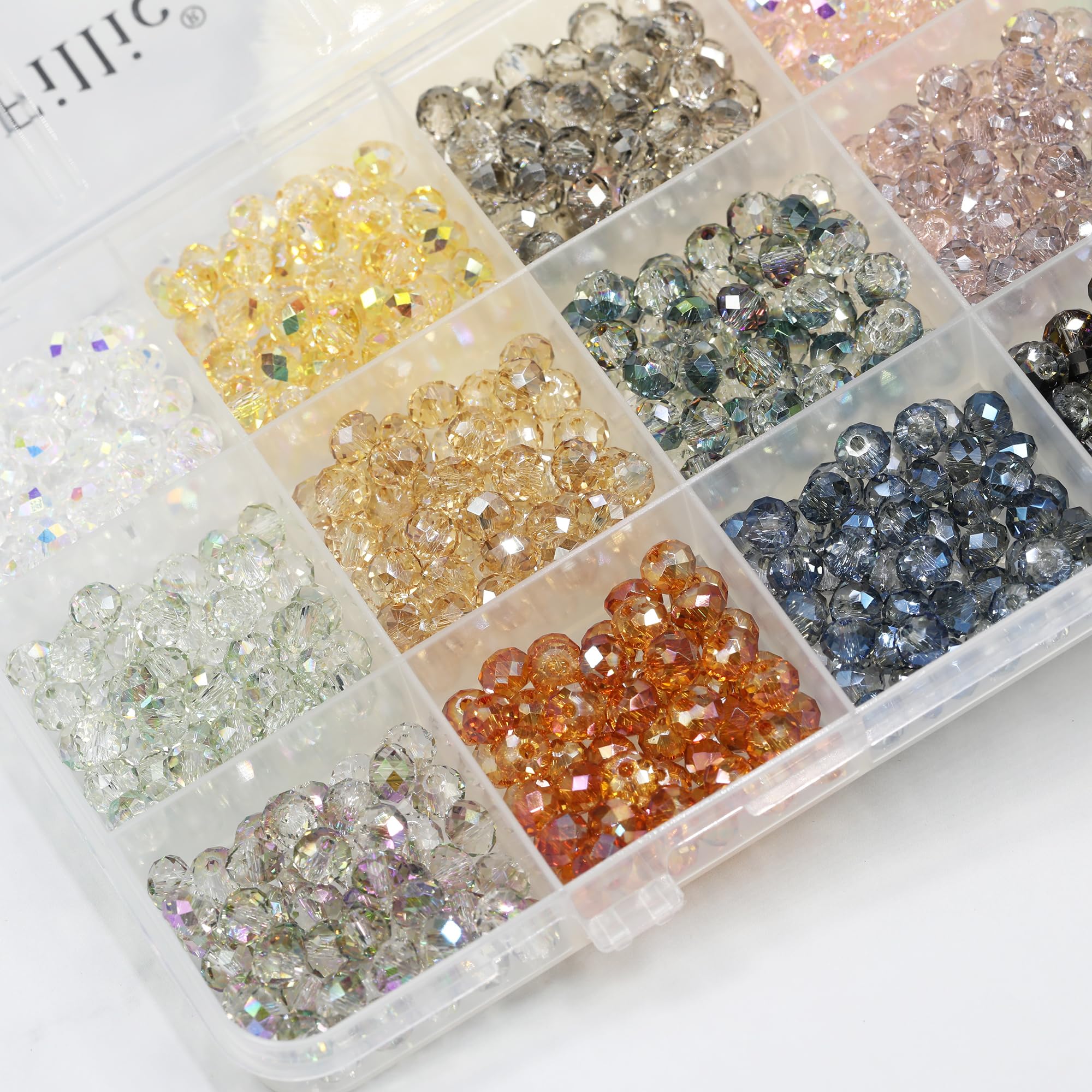 Eswala 4mm Crystal Beads Kit - 24 Colors, 2880pcs Faceted Glass Beads For Jewelry Making & DIY Crafts