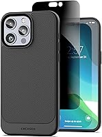 Vista 10 de ENCASED Funda de privacidad diseñada para iPhone 15 (2023), flexible, delgada, con protector de pantalla antiespía, vidrio templado 9H (negro)
