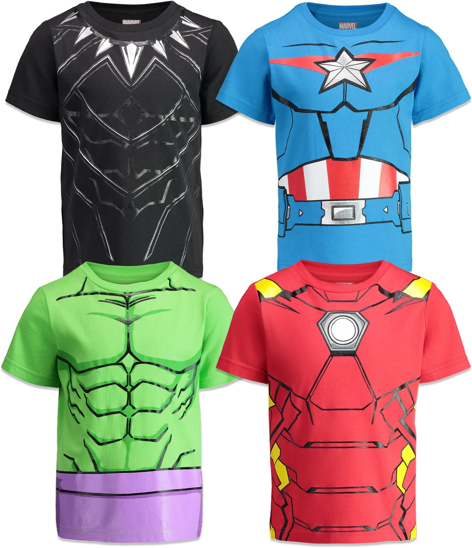 - 4 Pack Athletic T-Shirts Toddler to Big Kid Sizes (2T - 18-20)