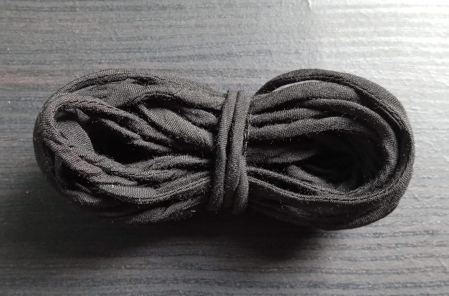 Black Mulberry Silk Rope, Hand Painted Fabric Cord, Jewelry Making Supplies
