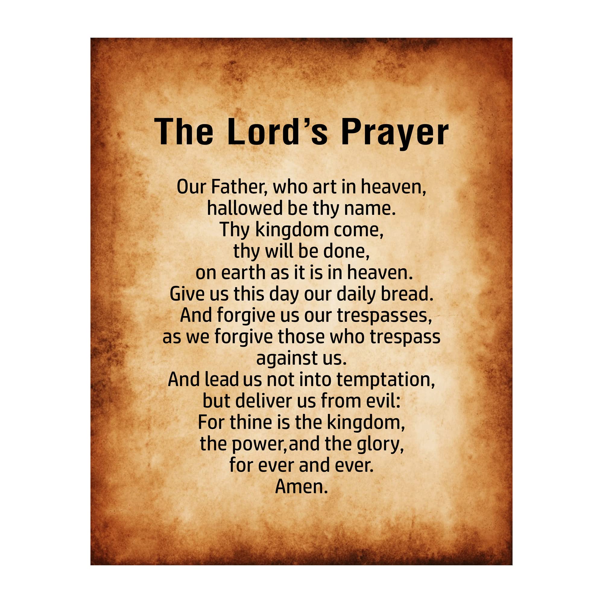 The Lords Prayer Wall Art Print Inspirational Bible Verse Decor