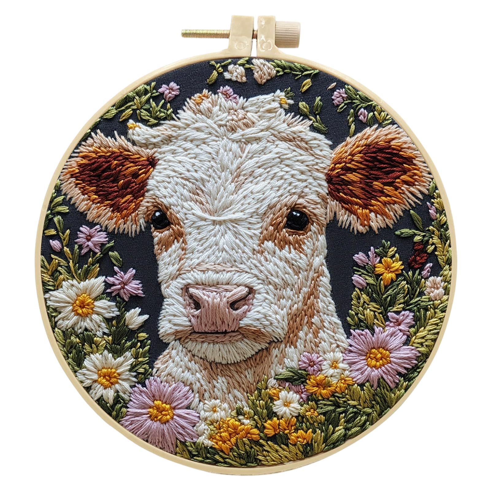 Nucelit Complete Embroidery Set Includes All Materials Fabric Thread Needle and Instructions for Craft Lovers