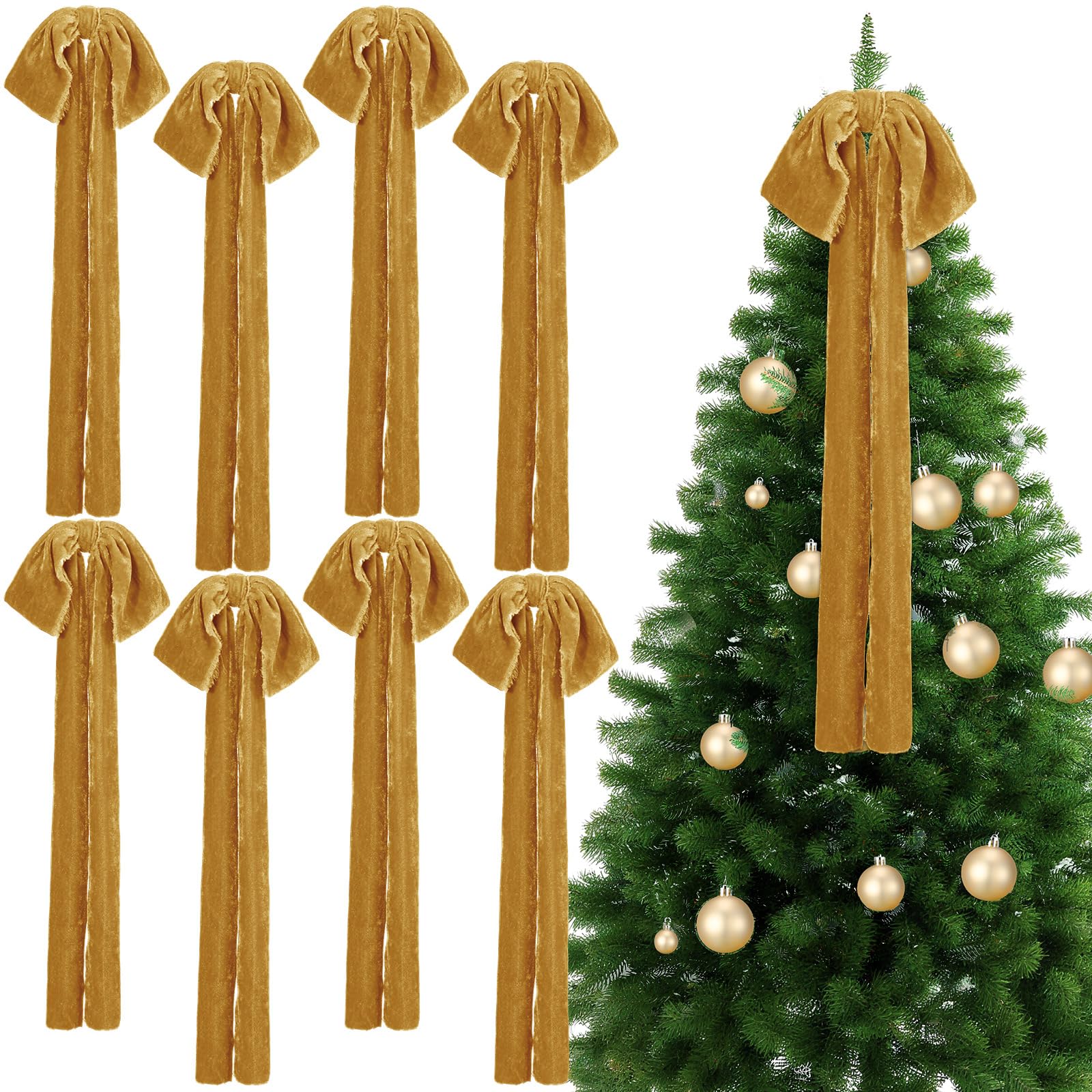 Snapklik.com : Daifunli 8 Pcs Extra Large Christmas Velvet Bows, 17.7 X ...