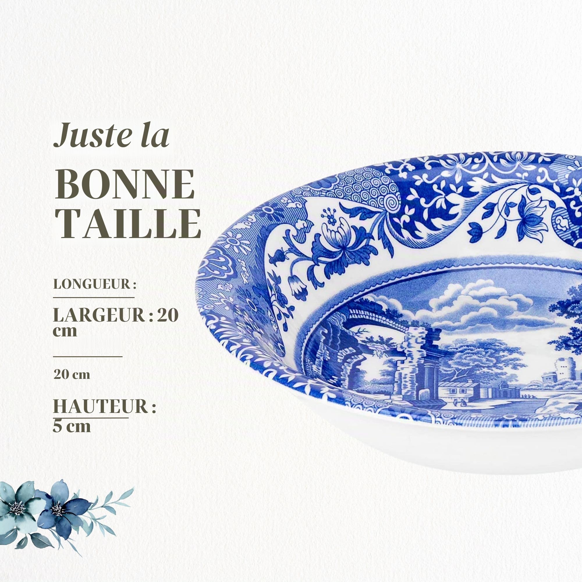 Spode BLI0330 Bol à céréales en céramique Bleu/blanc