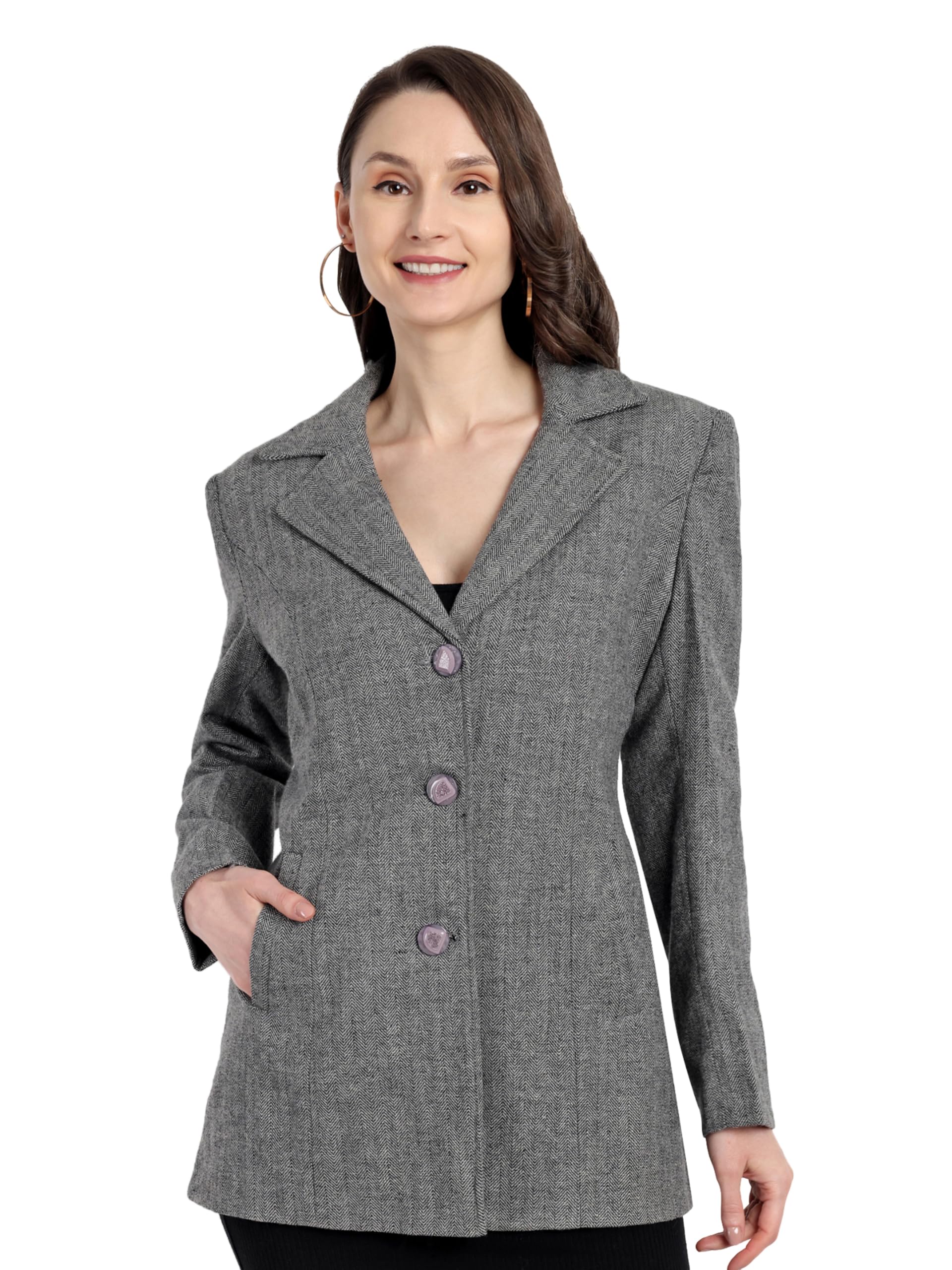 Women Wool Blend Coat For Winter-image-1