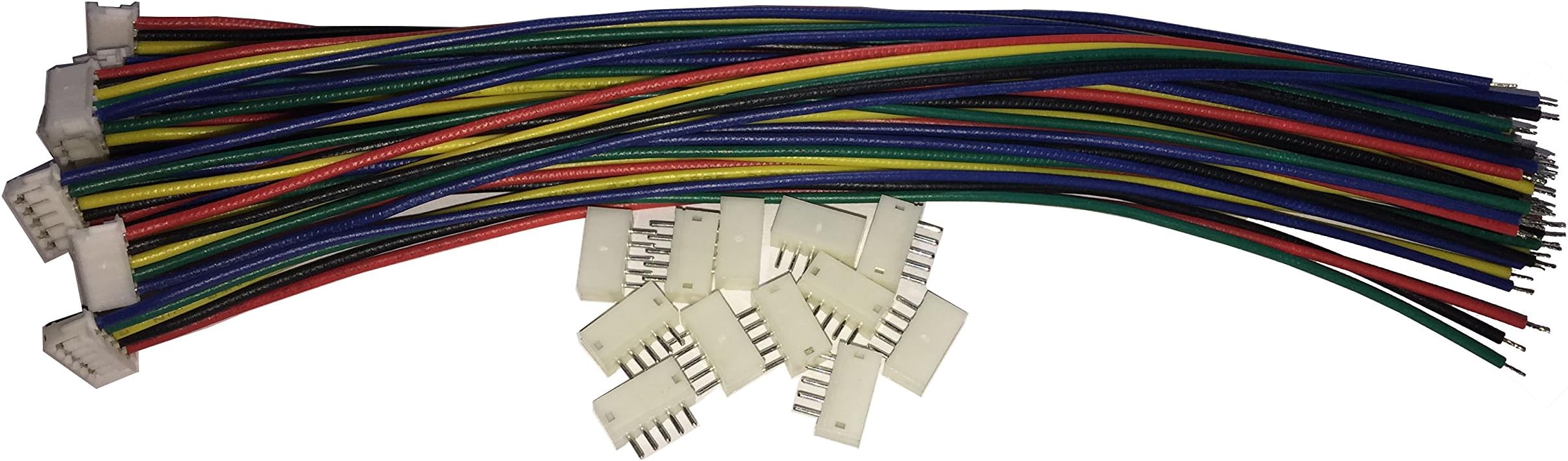LATTECH12 Sets JST ZH 1.5MM 5 Pin Female Single Connector with Flat Wires 150MM 1007 28AWG