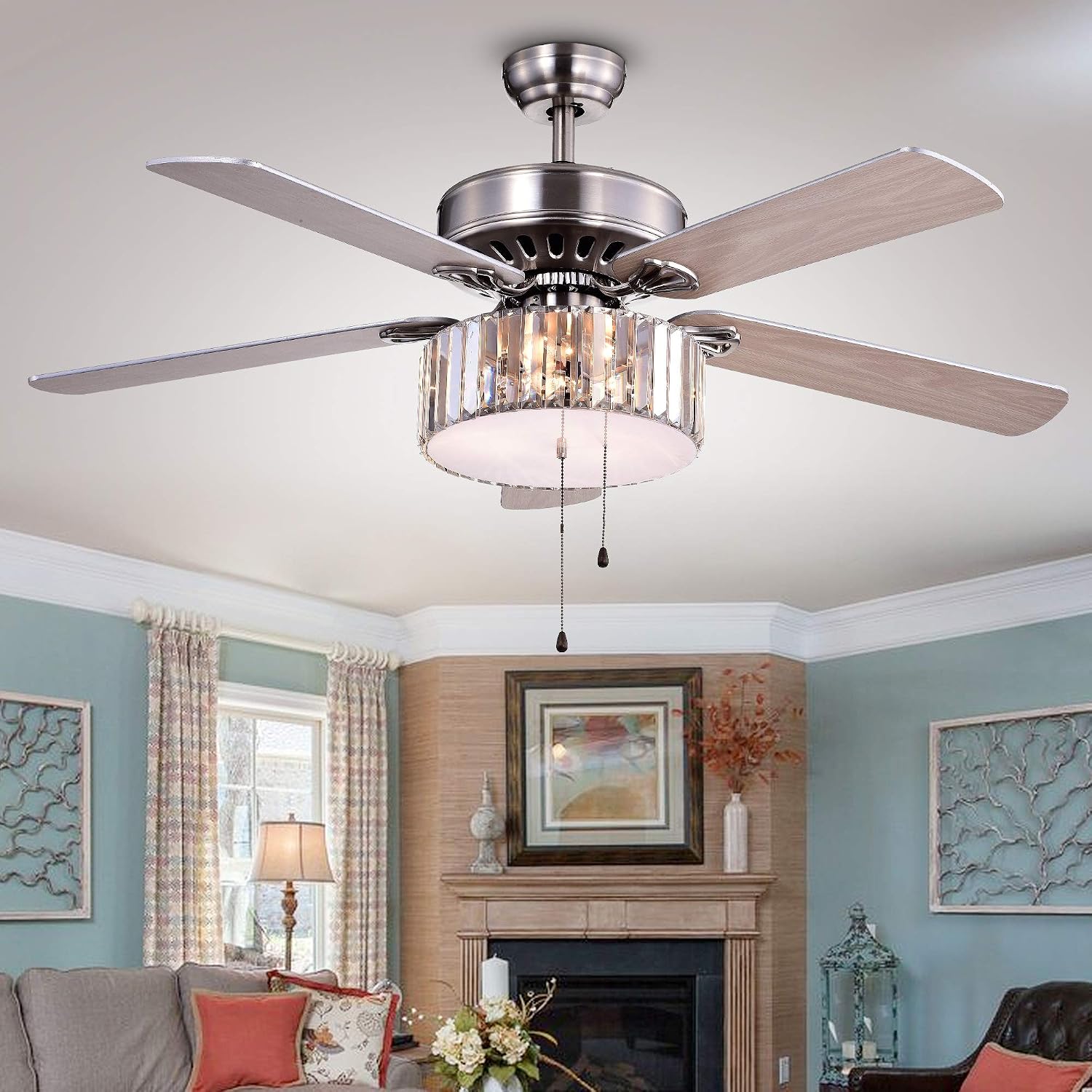 Warehouse of Tiffany Kimalex 52-inch Ceiling Fan installed in a living room