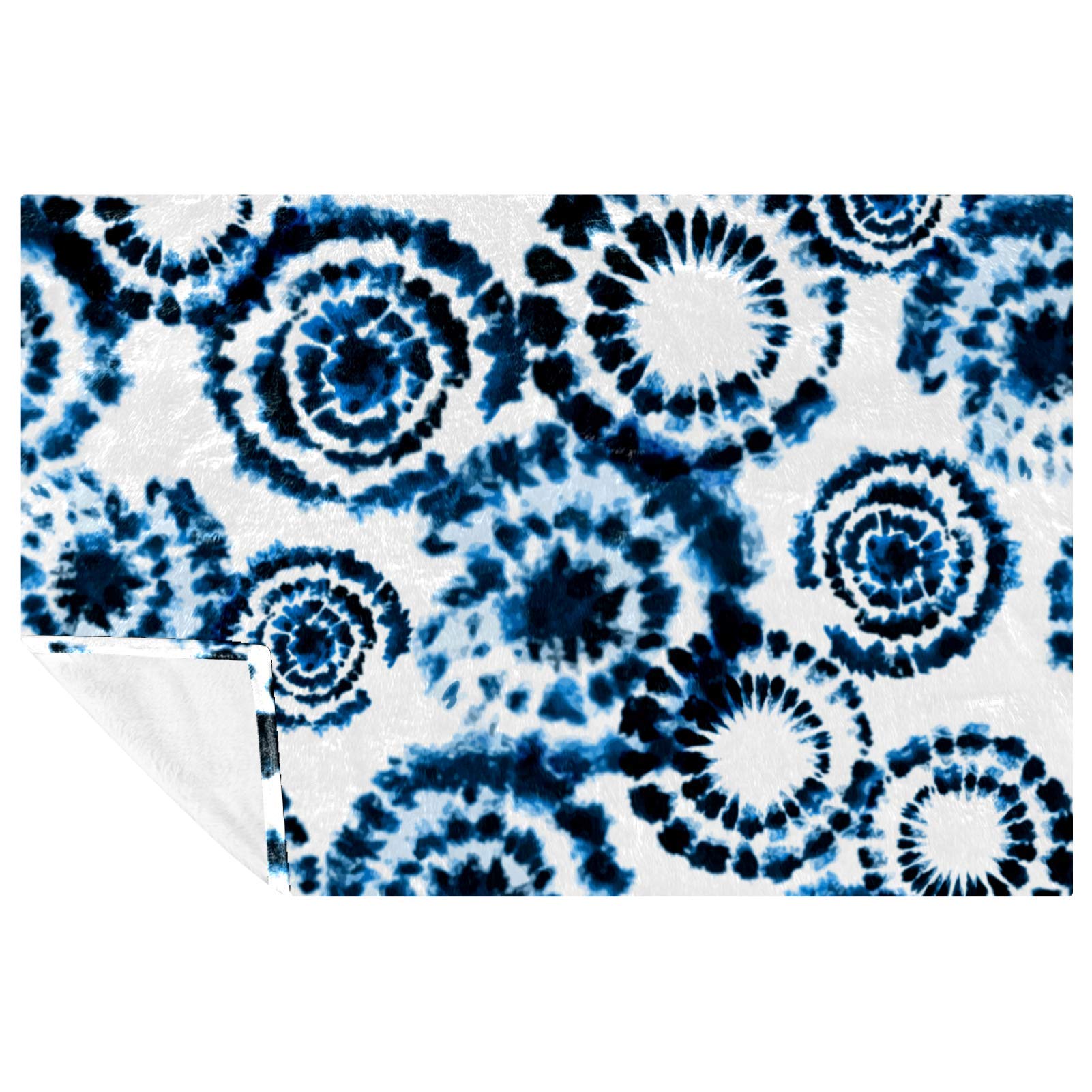 Couverture à l'encre japonaise imprimé tie-dye jeté de canapé en polaire douce 150x100 cm