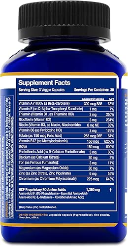 Miniatura 2 de Suplemento HCF cerebral feliz calmado y concentrado con aminoácidos vitaminas y minerales para la memoria atención estado de ánimo concentración