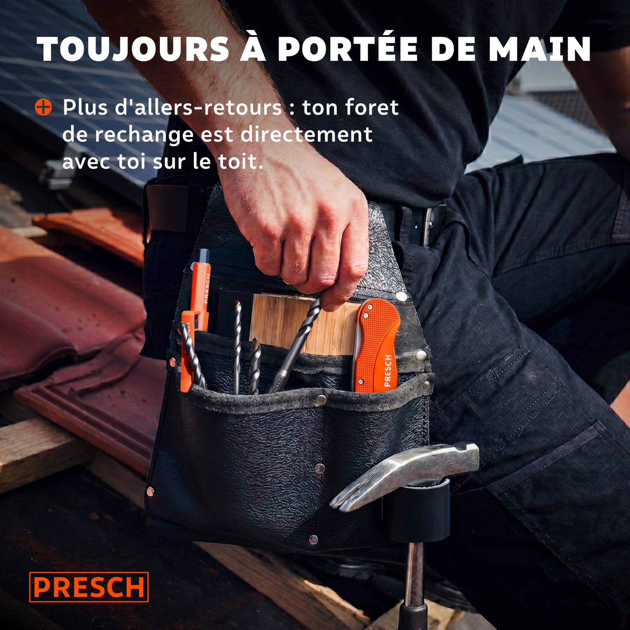 PRESCH Forets pour Tuiles 5mm (10 pcs) – Perçages propres dans les tuiles dures - Foret hexagonal avec pointe en carbure – Foret carrelage robuste pour tuile, céramique, granit & marbre